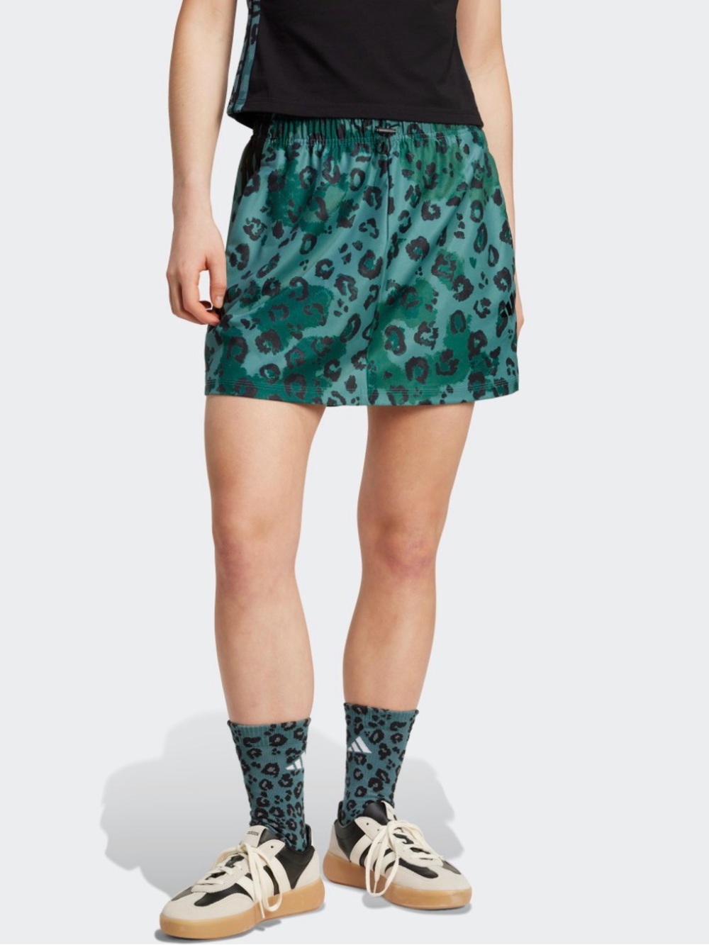 adidas Green Leopard Print Athletic Skirt